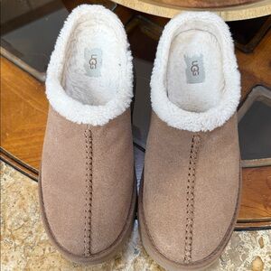 UGG Tan Suede Slippers with Cream Lining